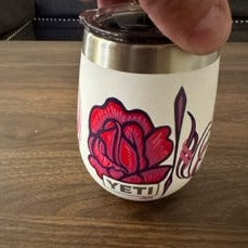 Custom Pinstriped Rose Cup