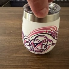 Custom Pinstriped Rose Cup