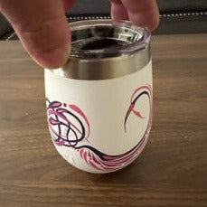 Custom Pinstriped Rose Cup